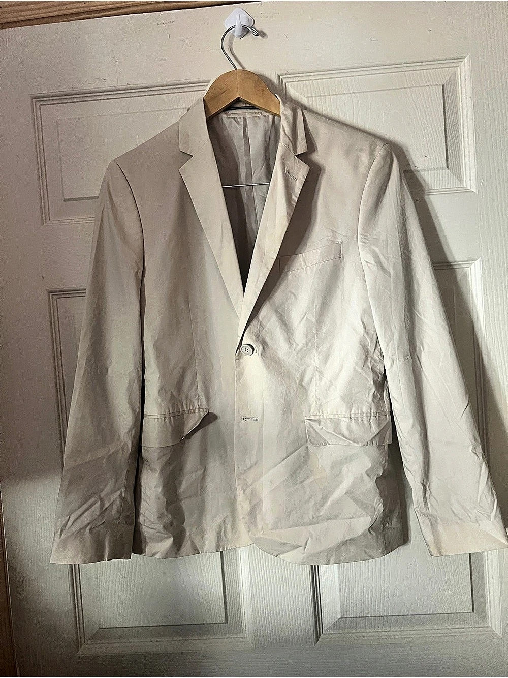 H&M Slim Fit Single-Breasted Jacket Blazer in White